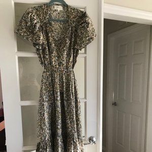 Xírena Dress green floral open back